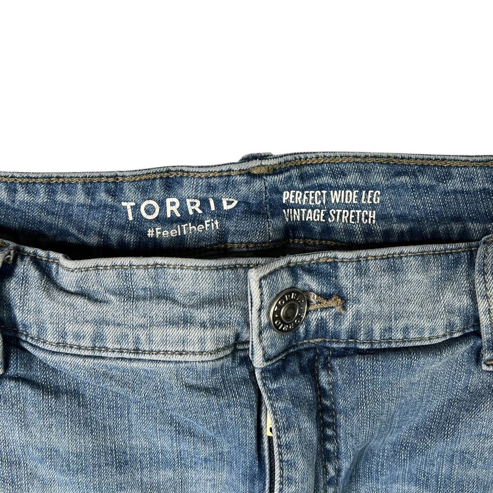 Torrid Perfect Wide Leg Jeans Vintage Stretch Denim Mid Rise 18R Plus - Picture 4 of 6